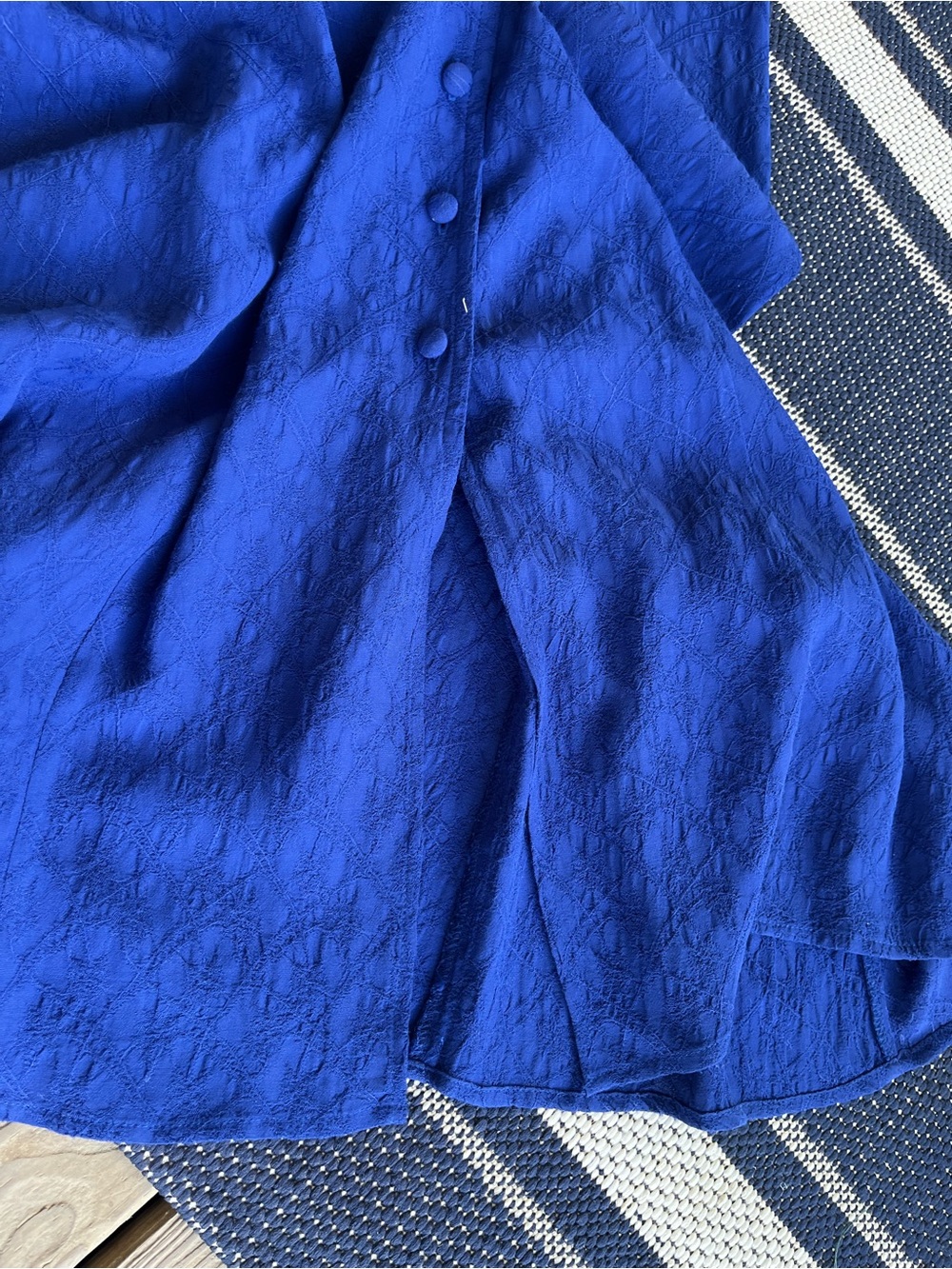 NWT VTG 90 Carole Little Royal Blue V-Neck Midi Dress Button Front S (read) b3 - Picture 10 of 10